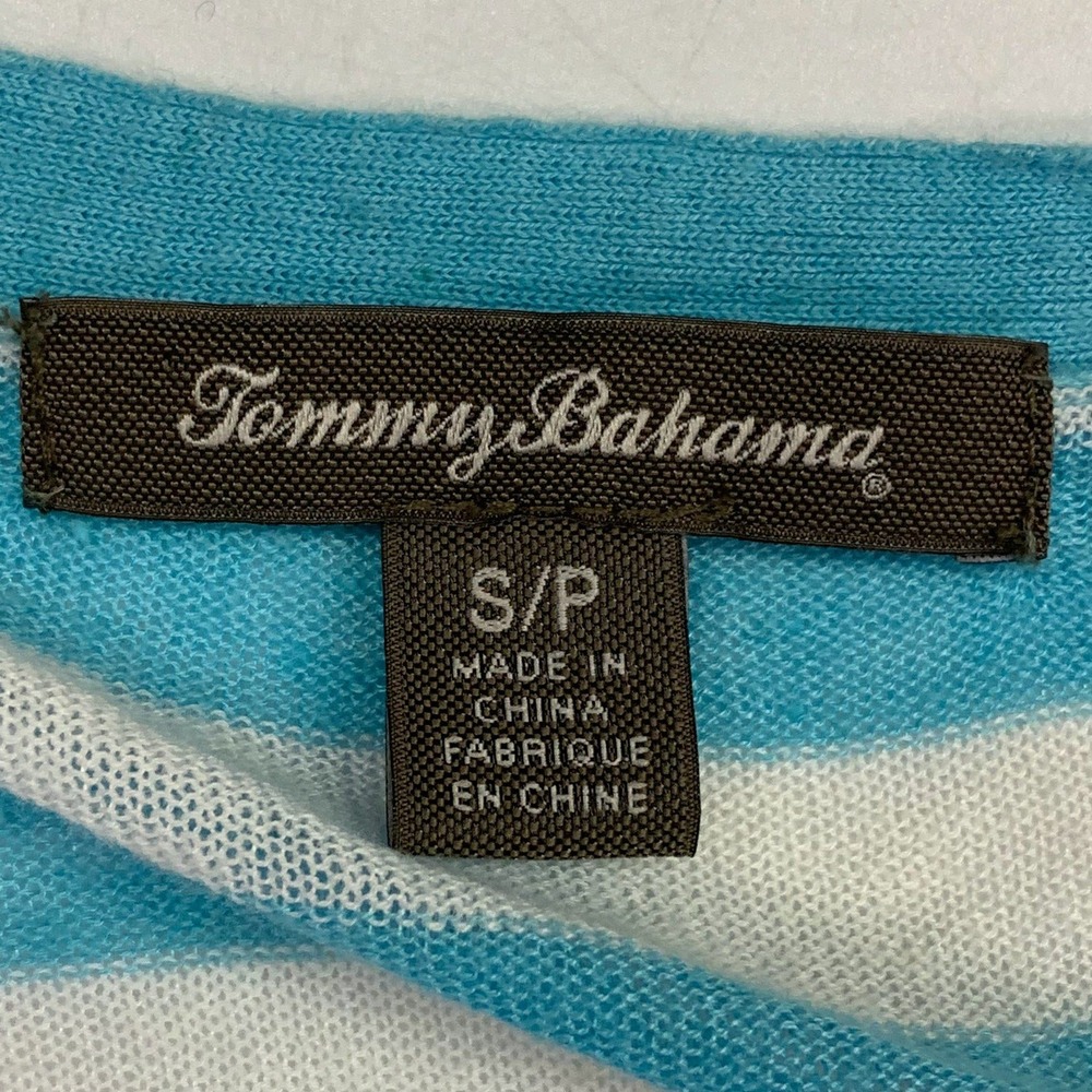 Tommy Bahama Womens Striped V Neck Long Sleeve Lightweight Sweater Top Size S P - Picture 8 of 11